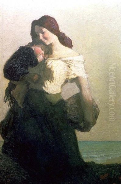 The Happy Mother Oil Painting by Max Bohm