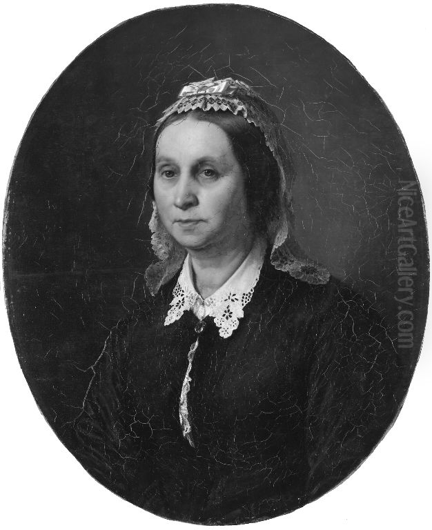 Emilie Mathilde Roed, f. Kruse, kunstnerens hustru Oil Painting by Jorgen Roed