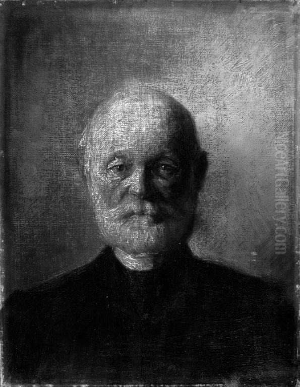 Mandsportraet Oil Painting by Knud Larsen
