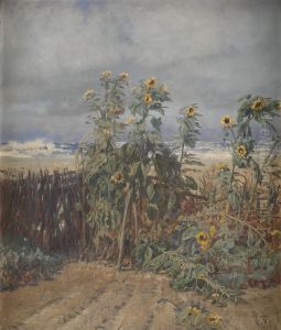 Sunflowers on a Beach.