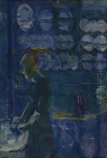 Det bla kokken Oil Painting by Ludvig Karsten