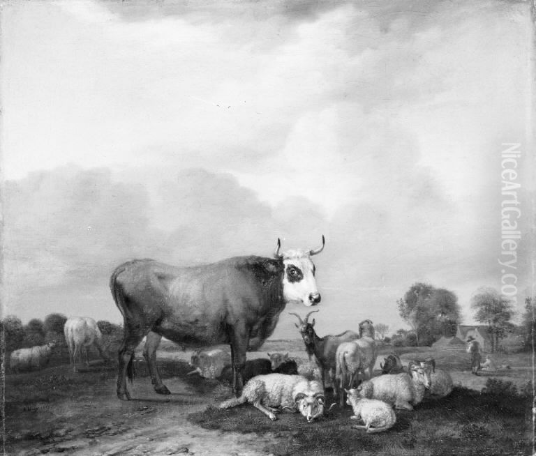 Cattle in the Field Oil Painting by Albert Klomp