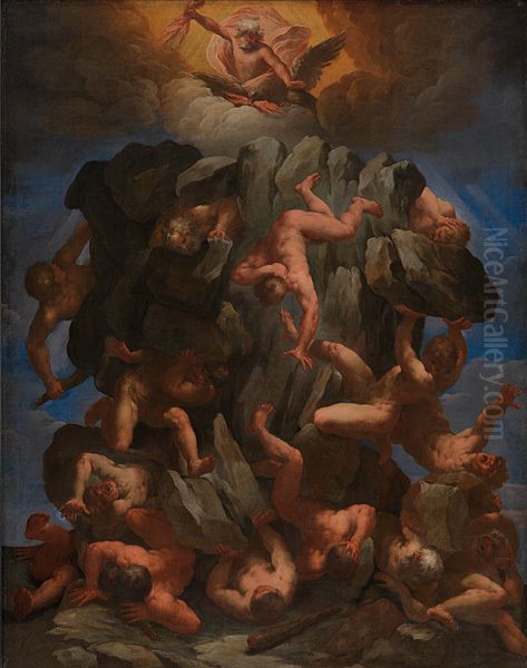 Giganternes fald Oil Painting by Guido Reni