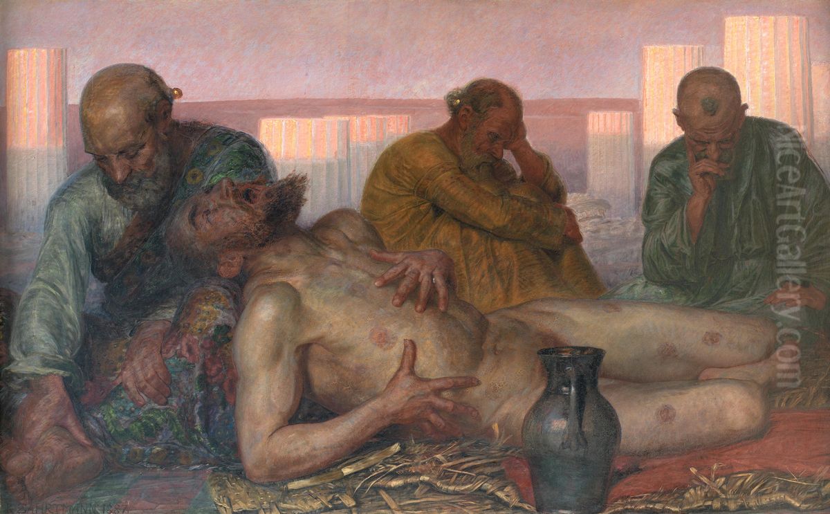 Job and His Friends Oil Painting by Kristian Zahrtmann