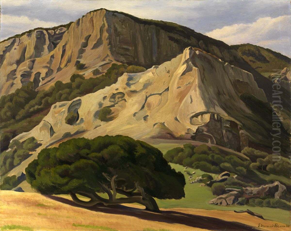 Oaks and Rocks--San Luis Obispo Oil Painting by Edward Bruce