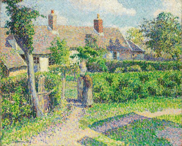 Peasants' houses, Eragny Oil Painting by Camille Pissarro
