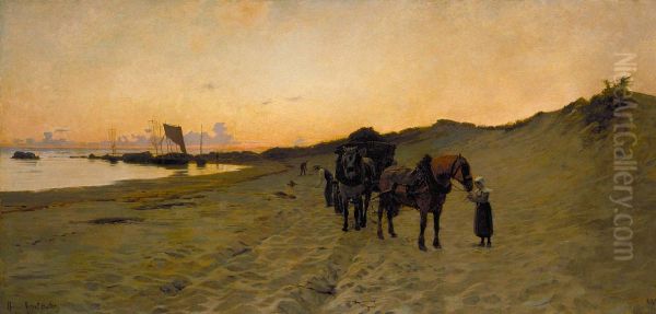 The Seaweed Gatherers Oil Painting by Howard Russell Butler