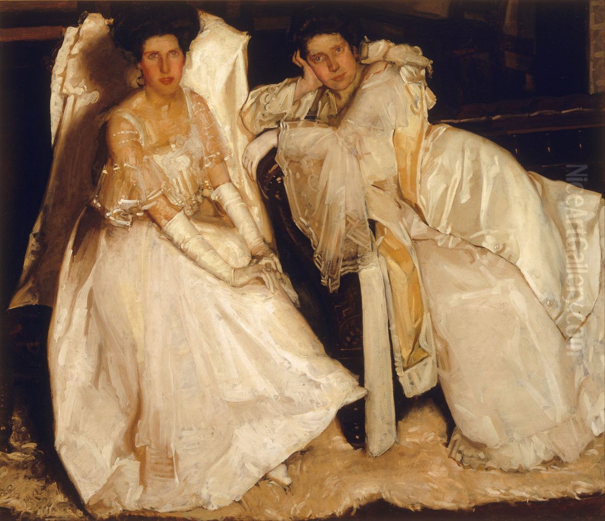 The sisters Oil Painting by Hugh Ramsay