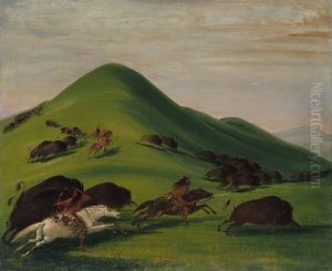 Buffalo Chase over Prairie Bluffs Buffalo Chase over Prairie Bluffs
