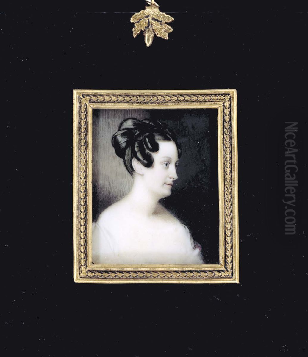 Mrs. George Catlin (Clara Bartlett Gregory) Oil Painting by George Catlin