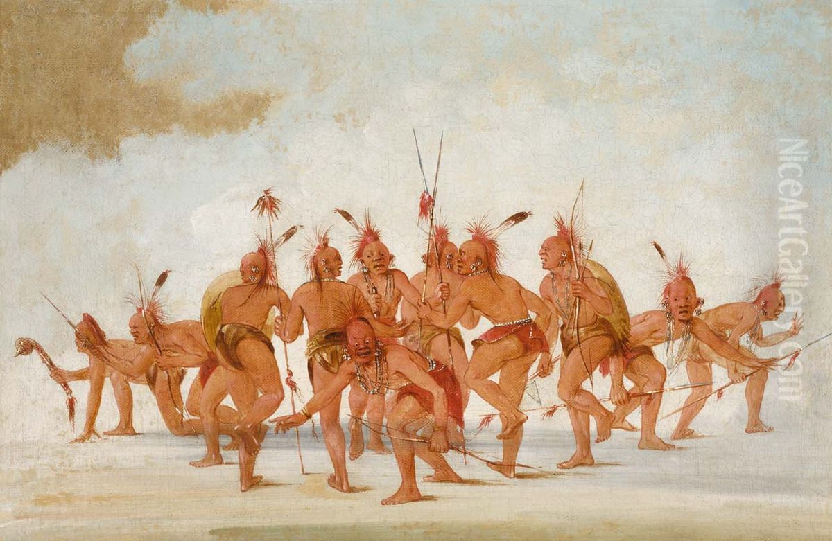 Discovery Dance, Sac and Fox Oil Painting by George Catlin Discovery Dance, Sac and Fox Oil Painting by George Catlin