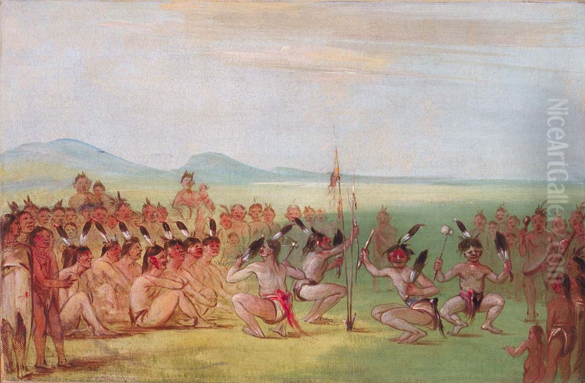 Eagle Dance, Choctaw Oil Painting by George Catlin