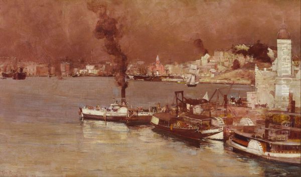 An autumn morning, Milson's Point, Sydney Oil Painting by Tom Roberts