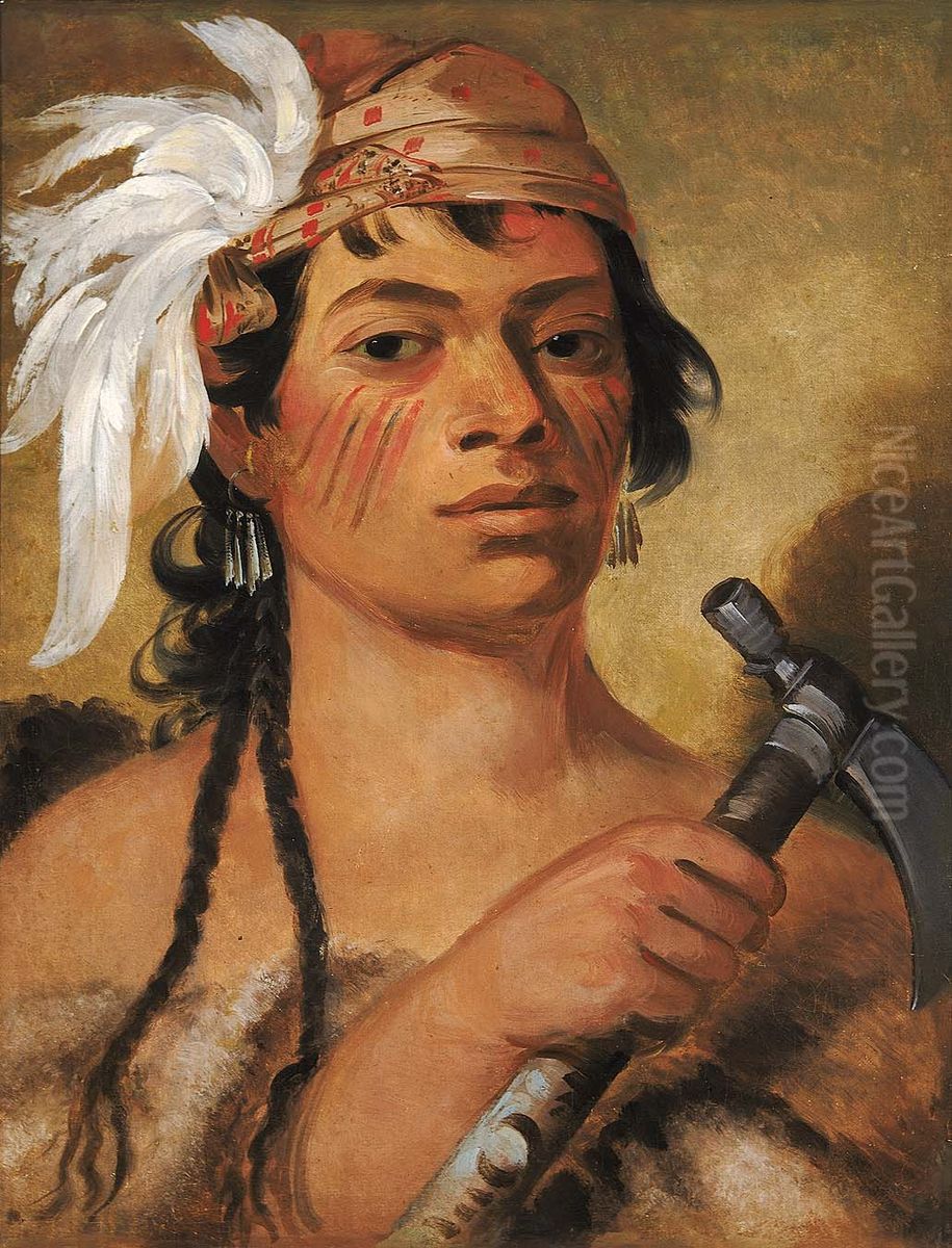Good Hunter, a Warrior Oil Painting by George Catlin