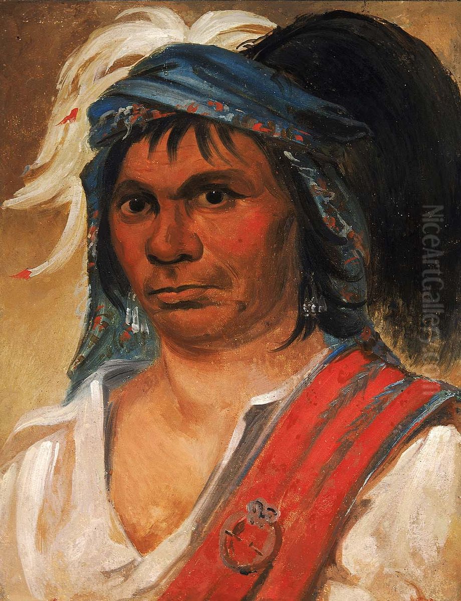 Hard Hickory, an Amiable Man Oil Painting by George Catlin