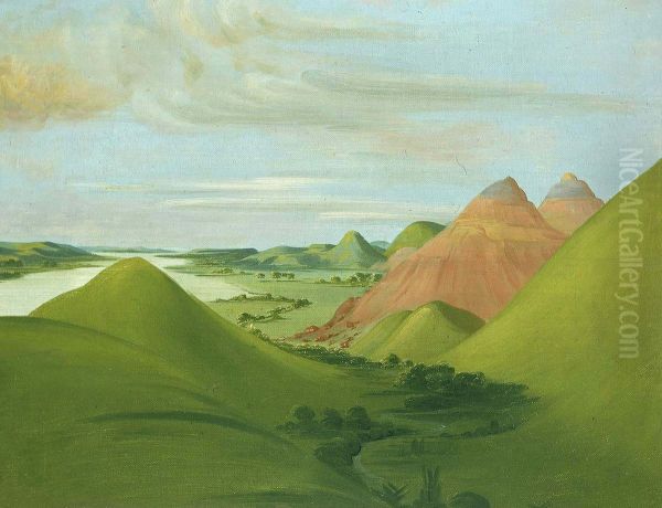 Iron Bluff, 1200 Miles above St. Louis Oil Painting by George Catlin