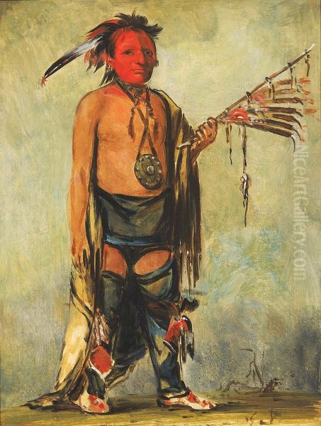 Hoo-w'a-ne-kaw, Little Elk Oil Painting by George Catlin