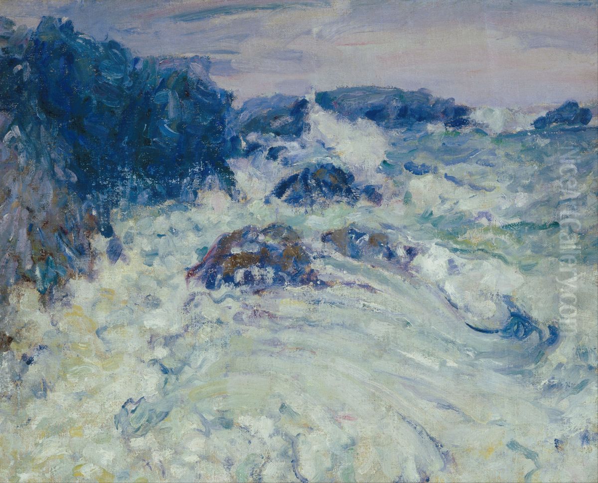 Rough sea, Morestil Oil Painting by John Peter Russell
