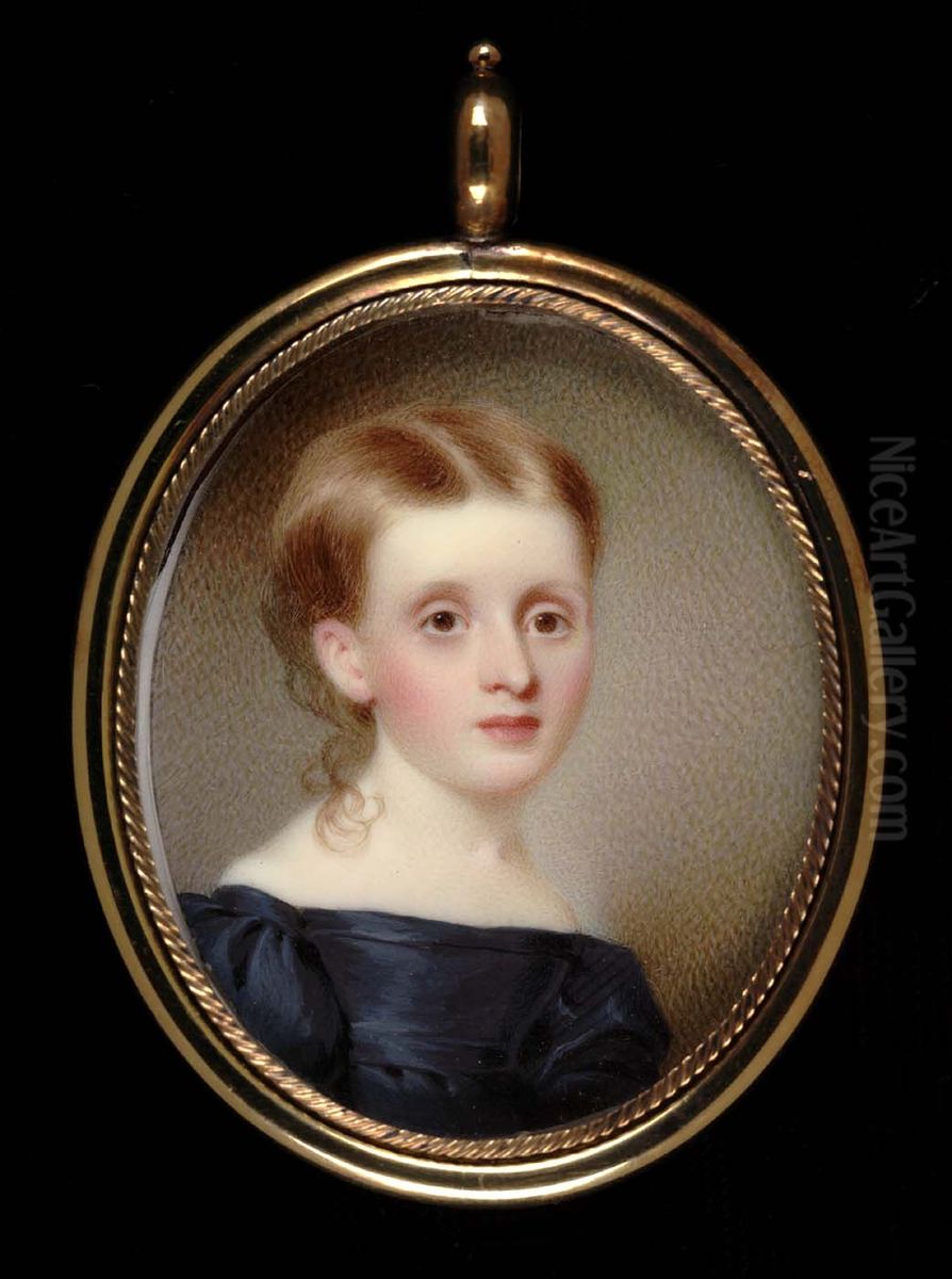 Portrait of a Young Girl Oil Painting by Thomas Seir Cummings