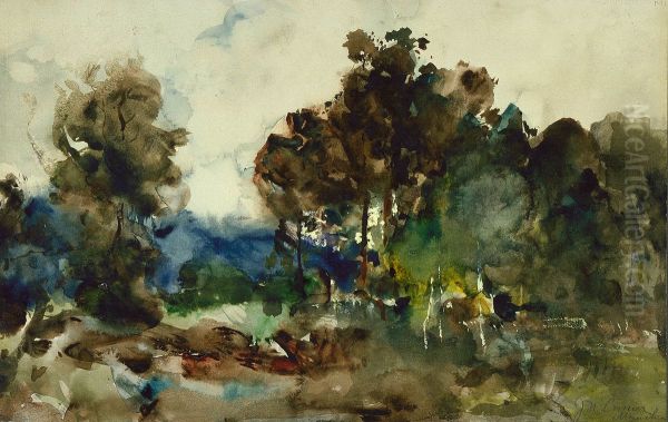 Landscape Sketch Oil Painting by Joseph Frank Currier