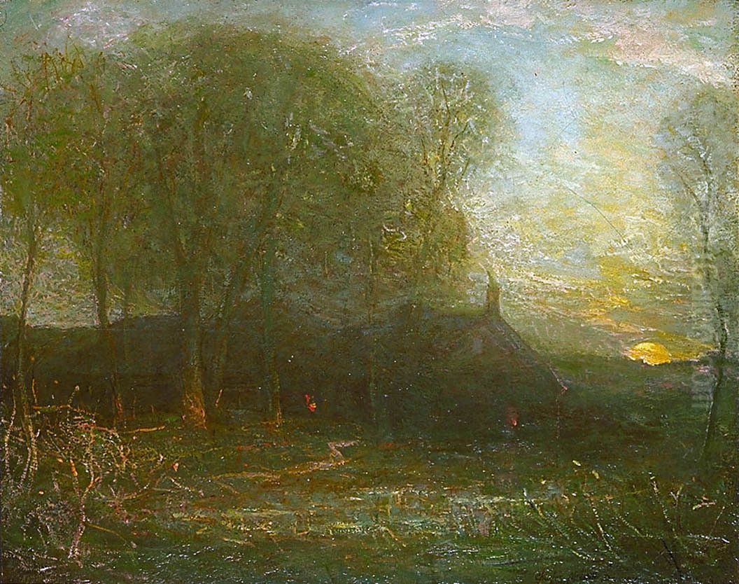 The Harvest Moon Oil Painting by Charles Melville Dewey