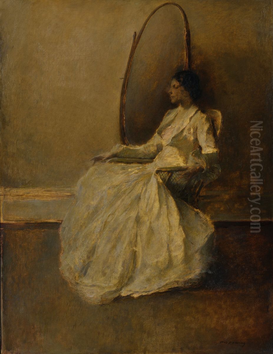 Lady in White (No. 1) Oil Painting by Thomas Dewing