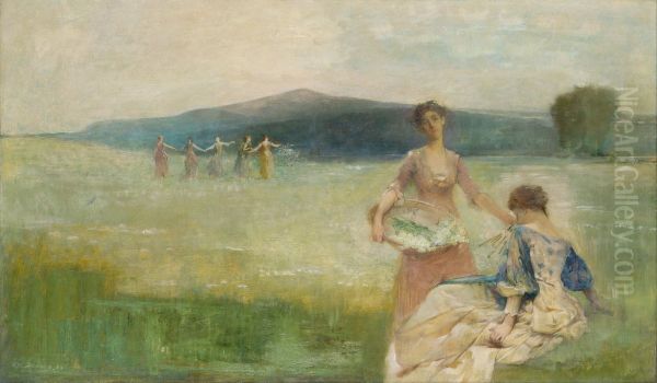 Spring Oil Painting by Thomas Dewing