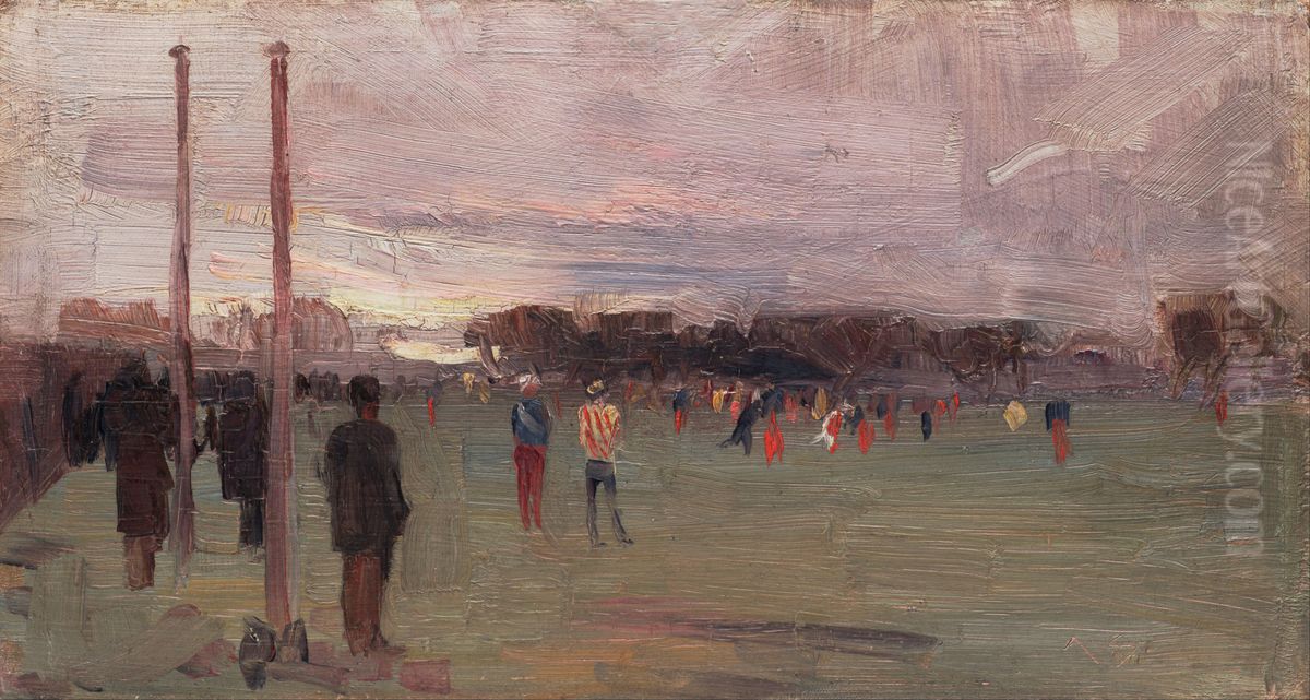 The national game Oil Painting by Arthur Streeton