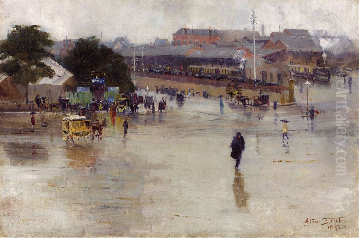 The railway station, Redfern Oil Painting by Arthur Streeton