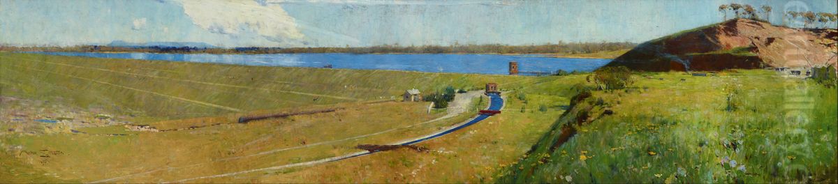 Prospect reservoir Oil Painting by Arthur Streeton