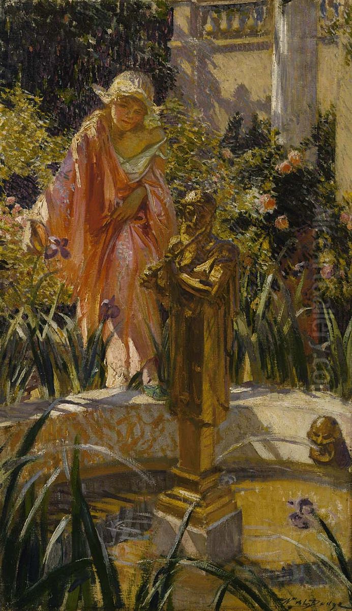 Stepping in the Fountain Oil Painting by William de Leftwich Dodge