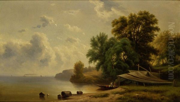 Landscape with Campsite Oil Painting by Robert Seldon Duncanson