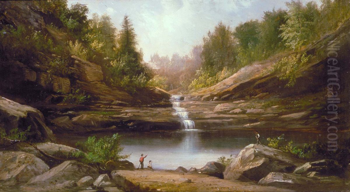 Mountain Pool Oil Painting by Robert Seldon Duncanson