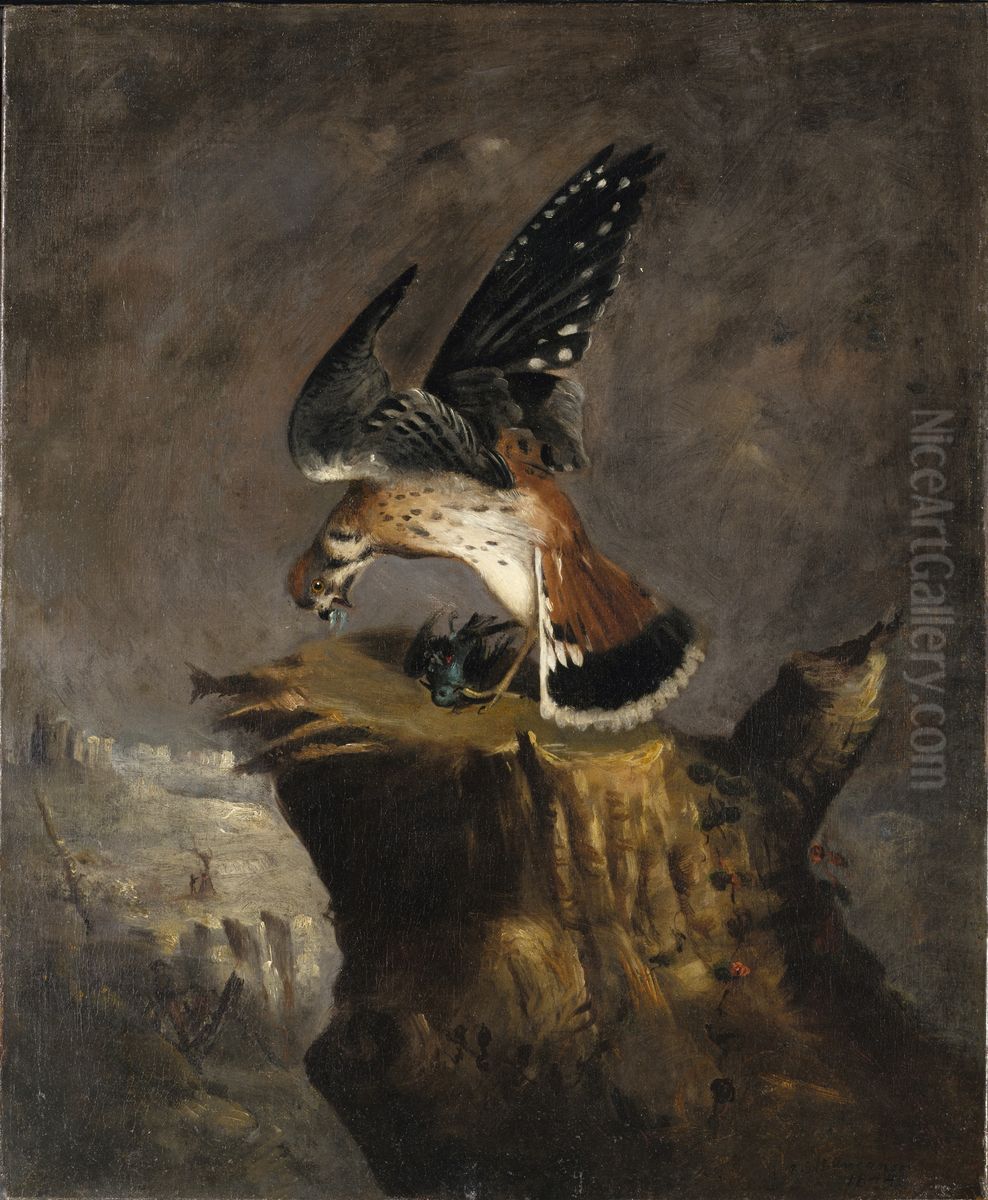 Vulture and Its Prey Oil Painting by Robert Seldon Duncanson
