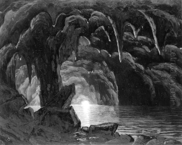 The Blue Grotto, Capri Oil Painting by Albert Bierstadt