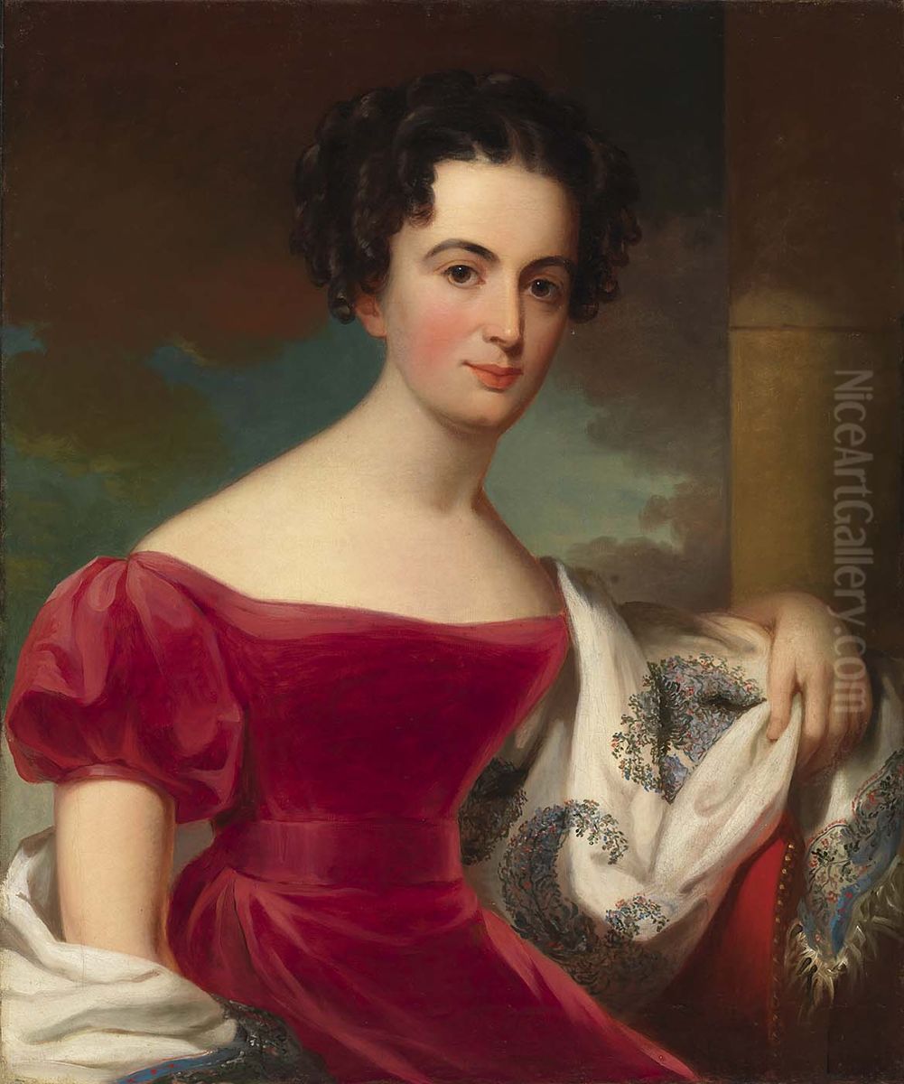 Jane Evans Tevis Oil Painting by Jacob Eichholtz