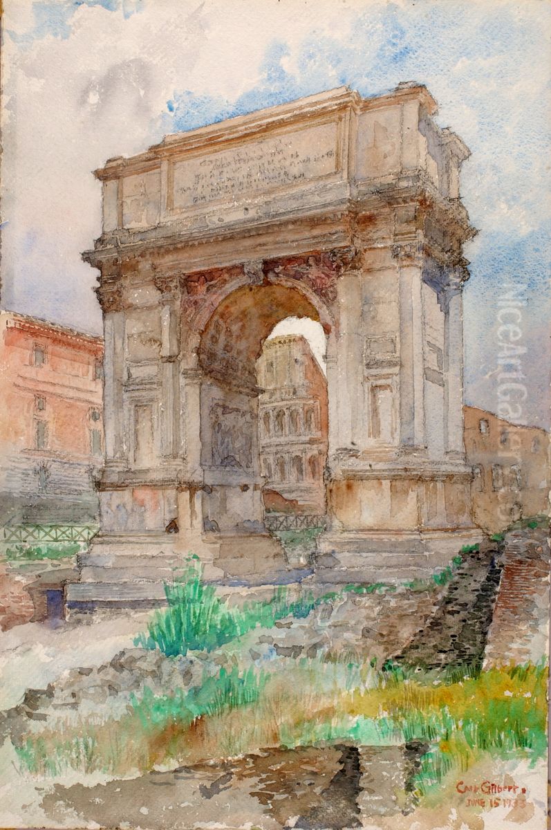 Arch of Titus, Rome Oil Painting by Cass Gilbert