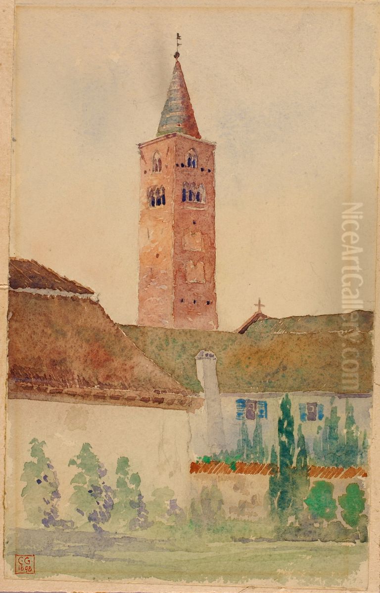 Church Tower, Italy Oil Painting by Cass Gilbert