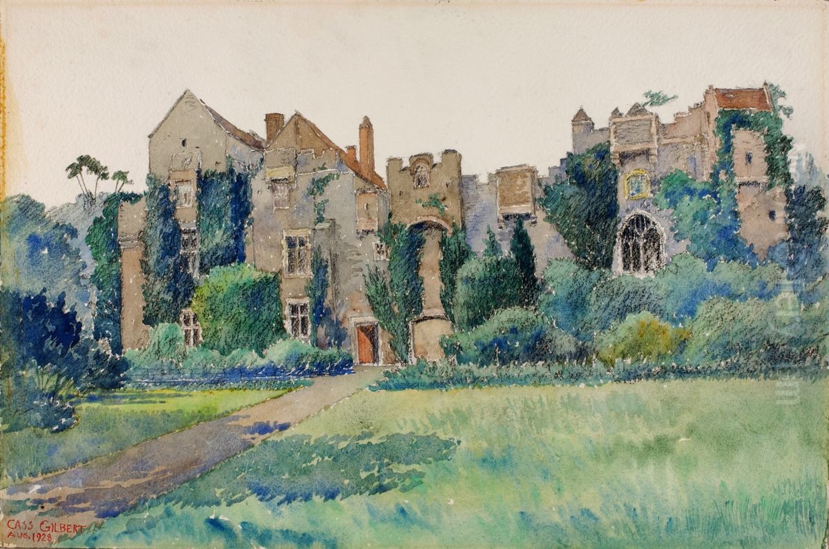 Compton Castle, Devonshire, England Oil Painting by Cass Gilbert