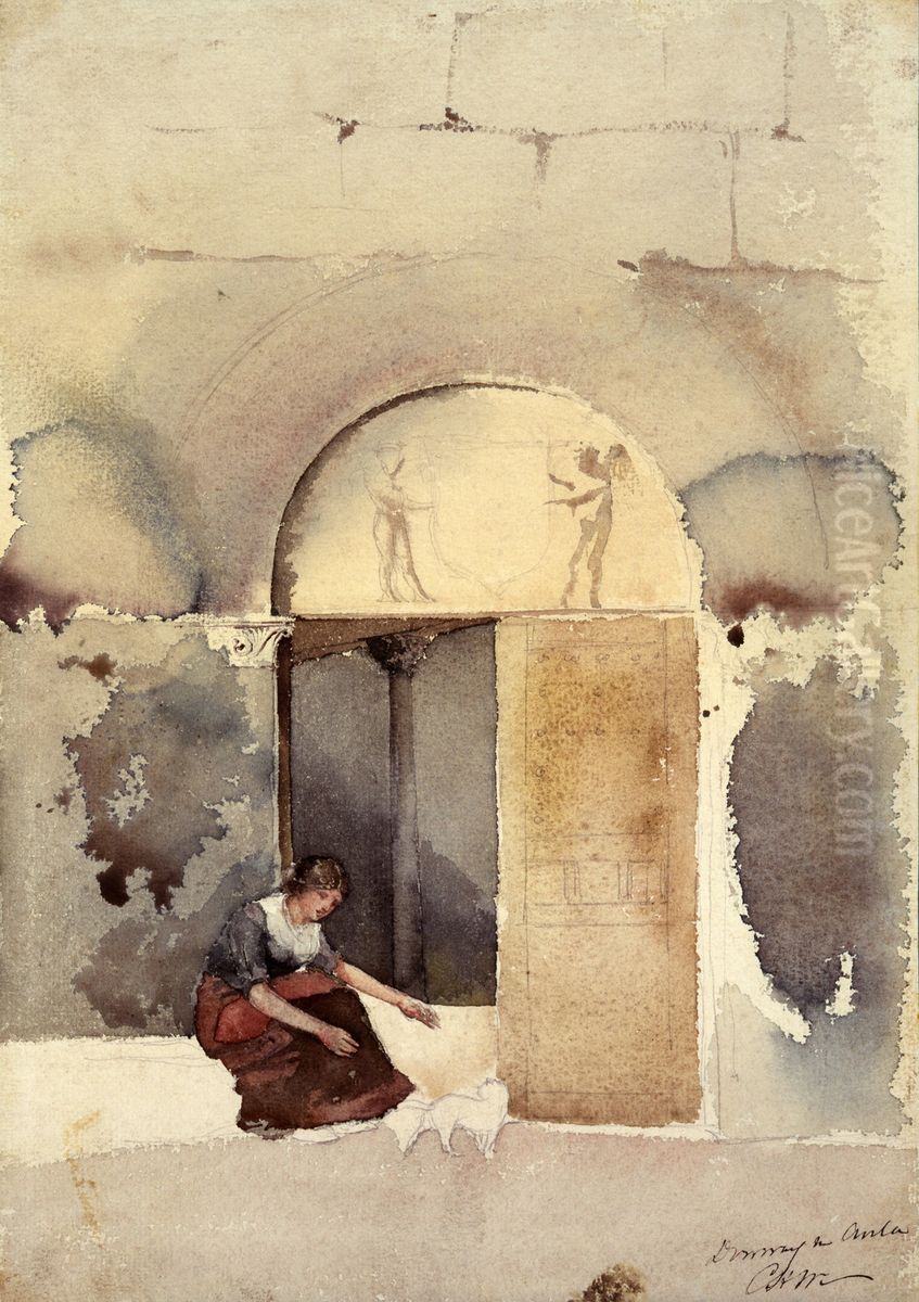 Doorway in Anla(?) Oil Painting by Cass Gilbert
