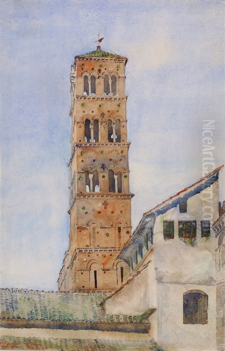 Tower, San Francisco Romano, Rome Oil Painting by unknown