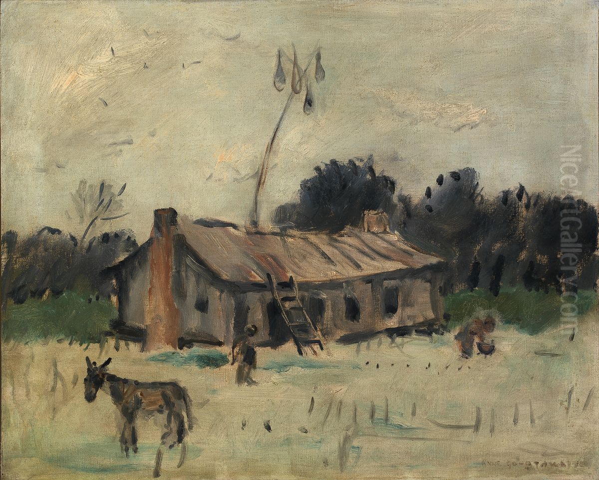 Cabin in Alabama Oil Painting by Anne Goldthwaite