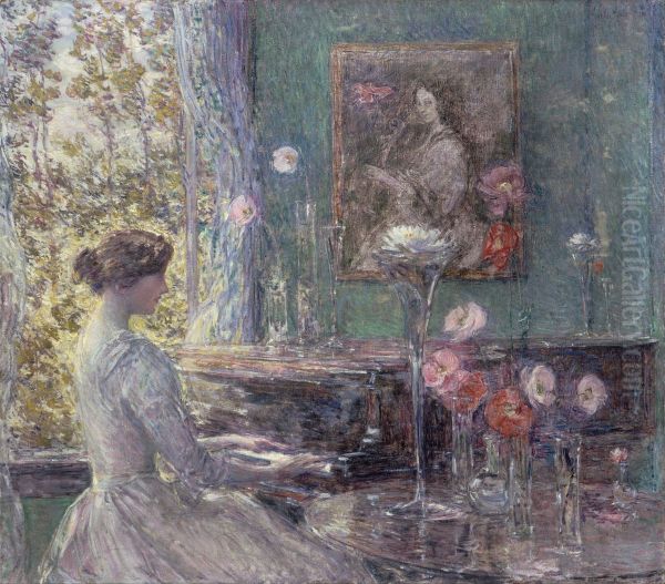 Improvisation Oil Painting by Childe Hassam