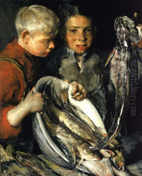 Fisher Children Oil Painting by Charles Hawthorne