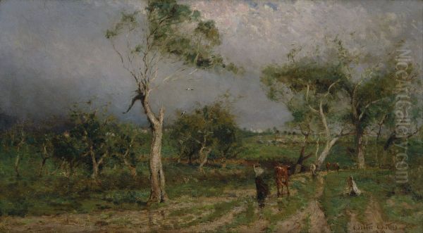 The storm Oil Painting by Walter Withers
