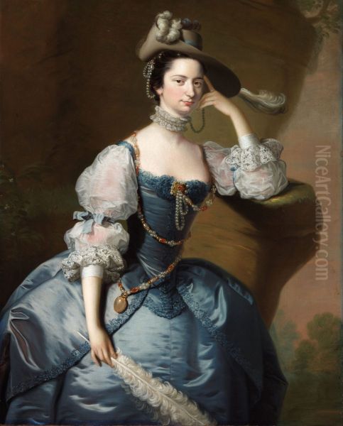 Lady Oxenden Oil Painting by Joseph Wright of Derby