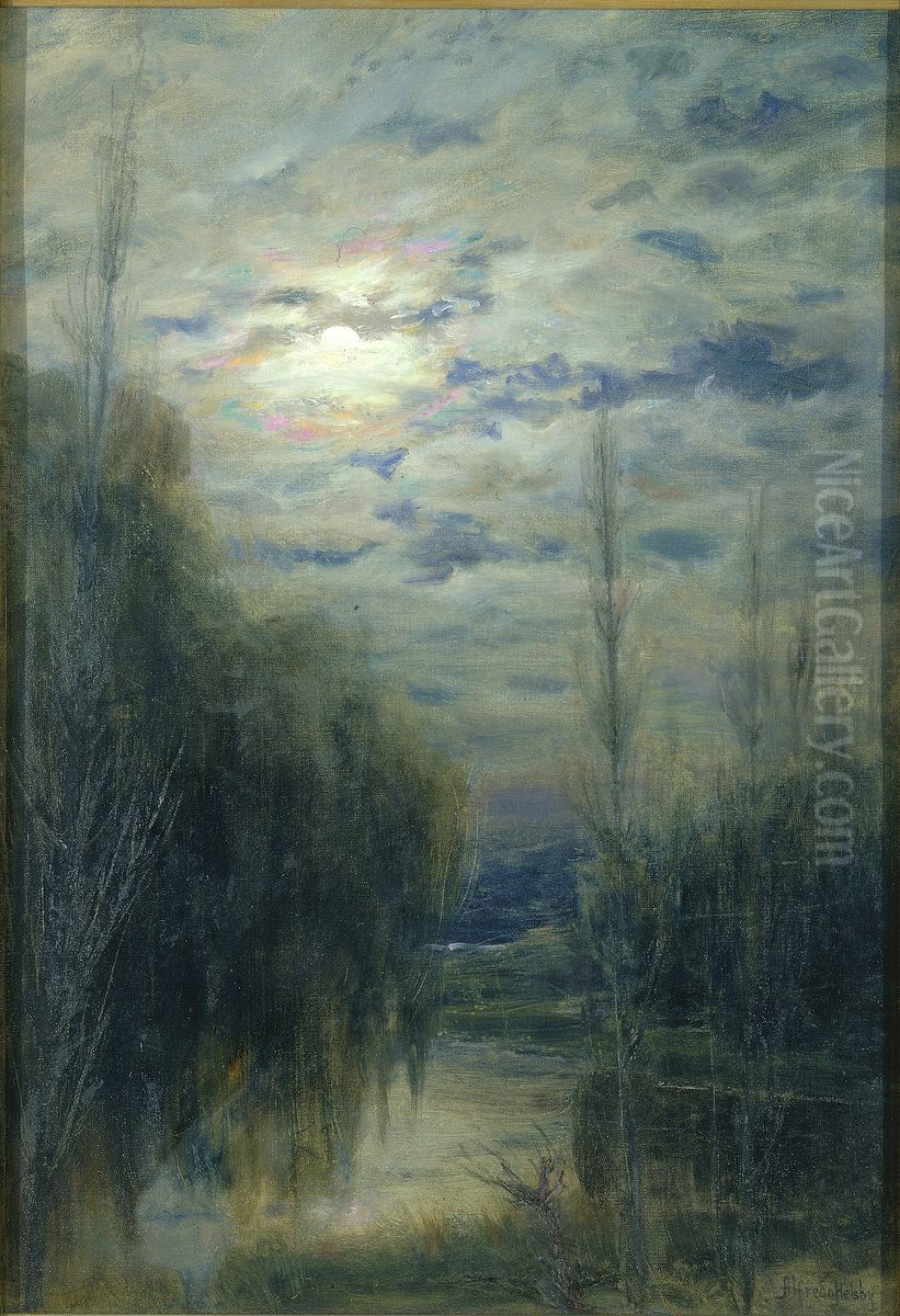 Full Moon, Limache, Chile Oil Painting by Alfredo H. Helsby