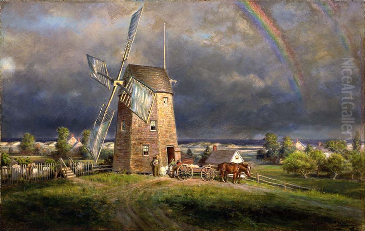 Old Hook Mill, Easthampton Oil Painting by Edward Lamson Henry
