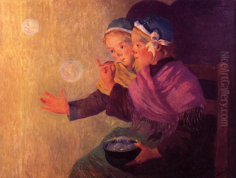 Soap Bubbles Oil Painting by Ferdinand du Puigaudeau