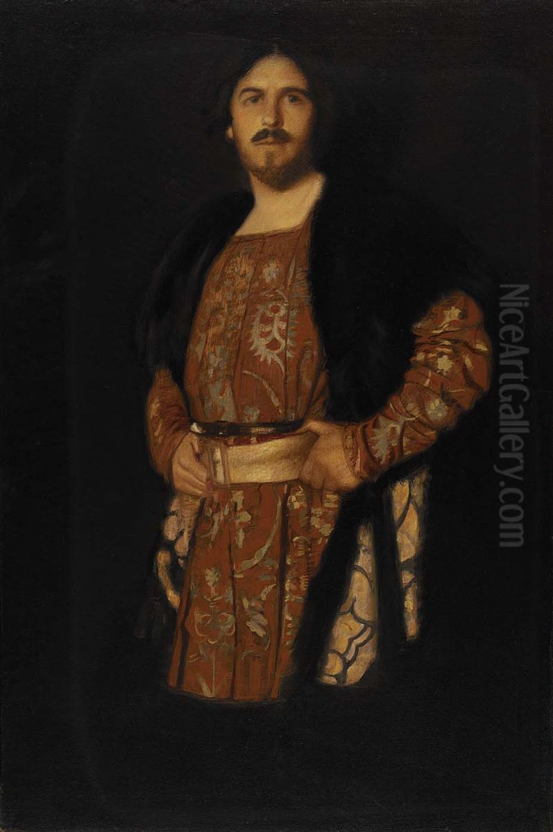 Self-Portrait in Costume of Hamlet Oil Painting by Albert Herter